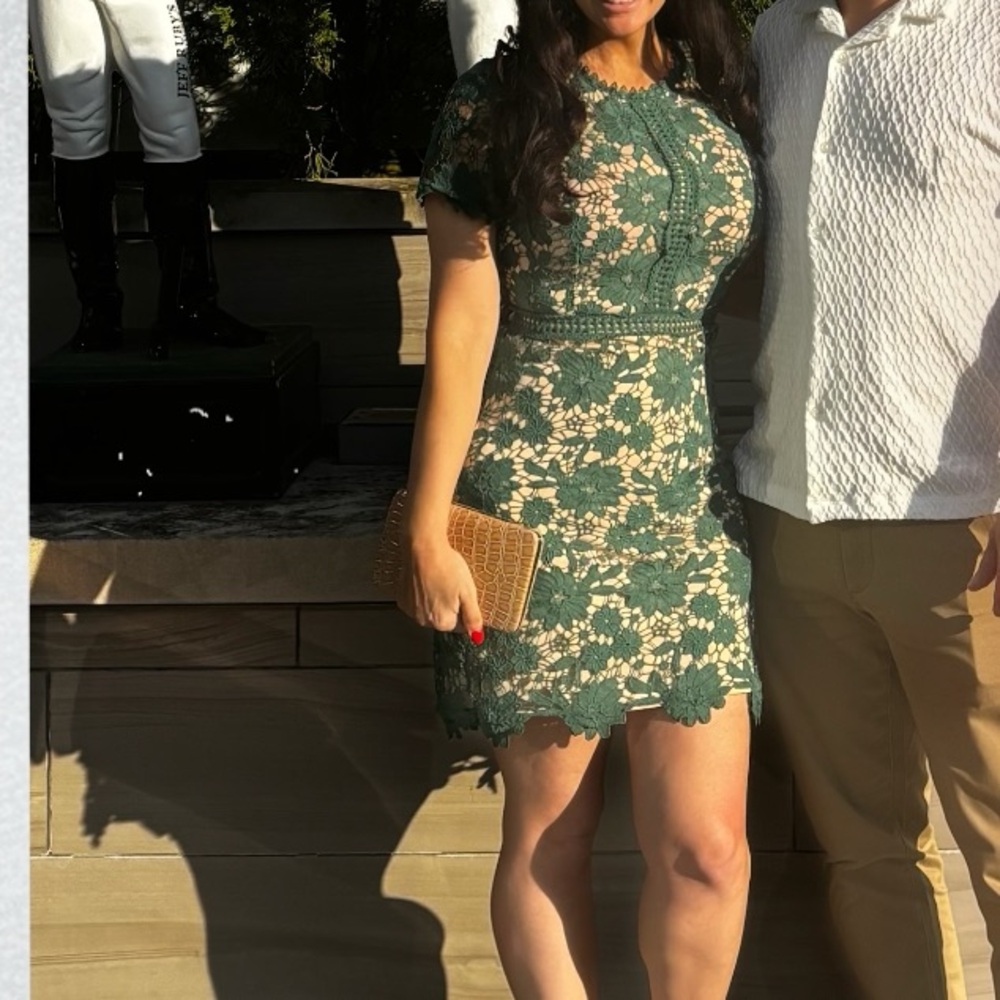 Altar'd State Forest Green Lace Mini Dress - Picture 4 of 4